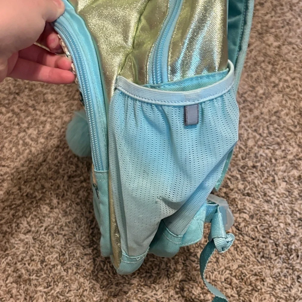 Cat & Jack Shimmering Teal and Gold Kids Backpack